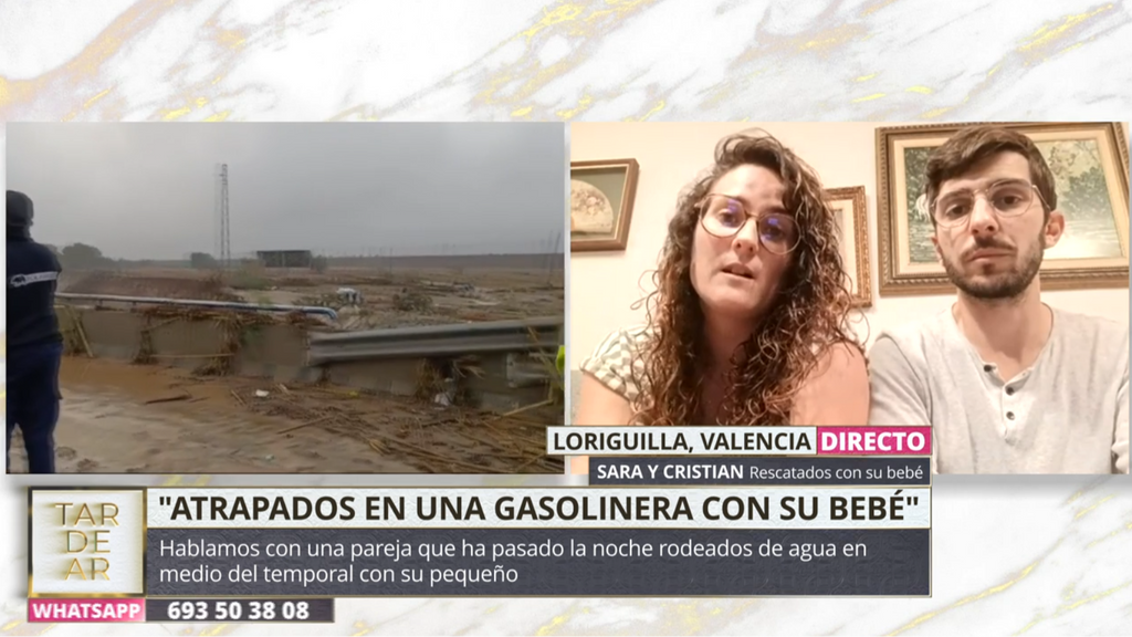 Una madre recuerda cómo se quedó toda la noche atrapada en una gasolinera con su bebé por las inundaciones