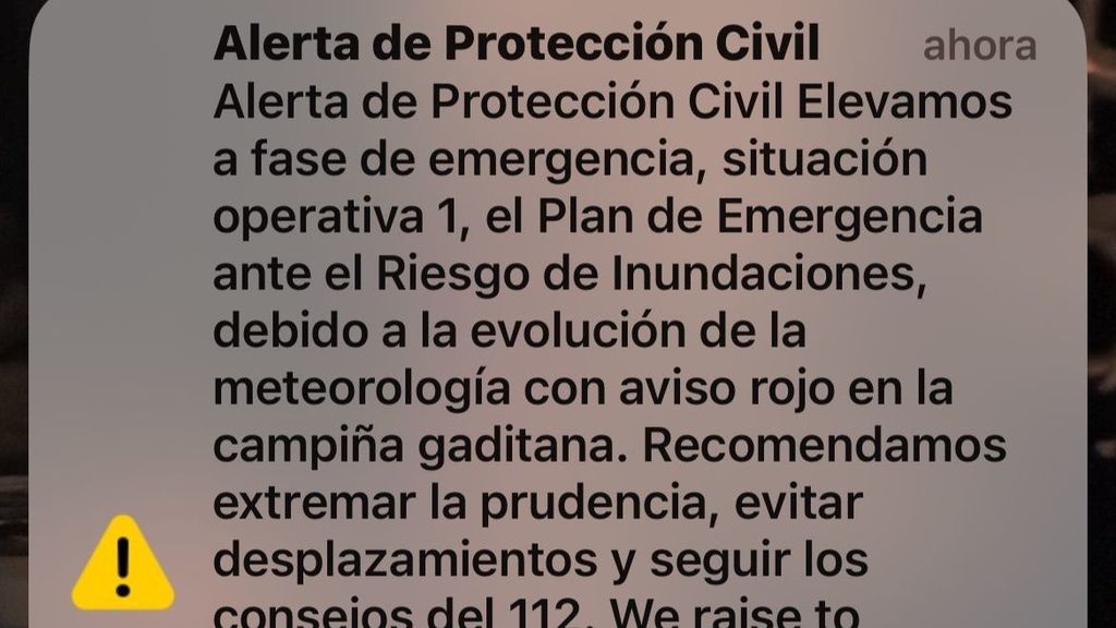 El mensaje que ha enviado Protección Civil a los móviles