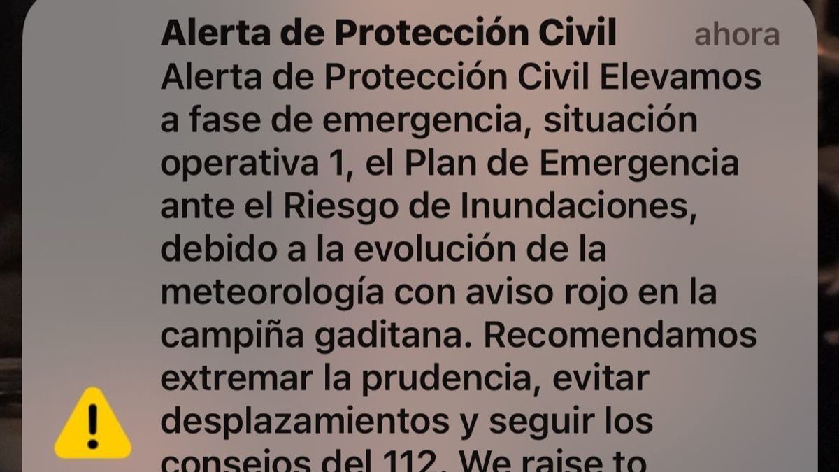 El mensaje que ha enviado Protección Civil a los móviles