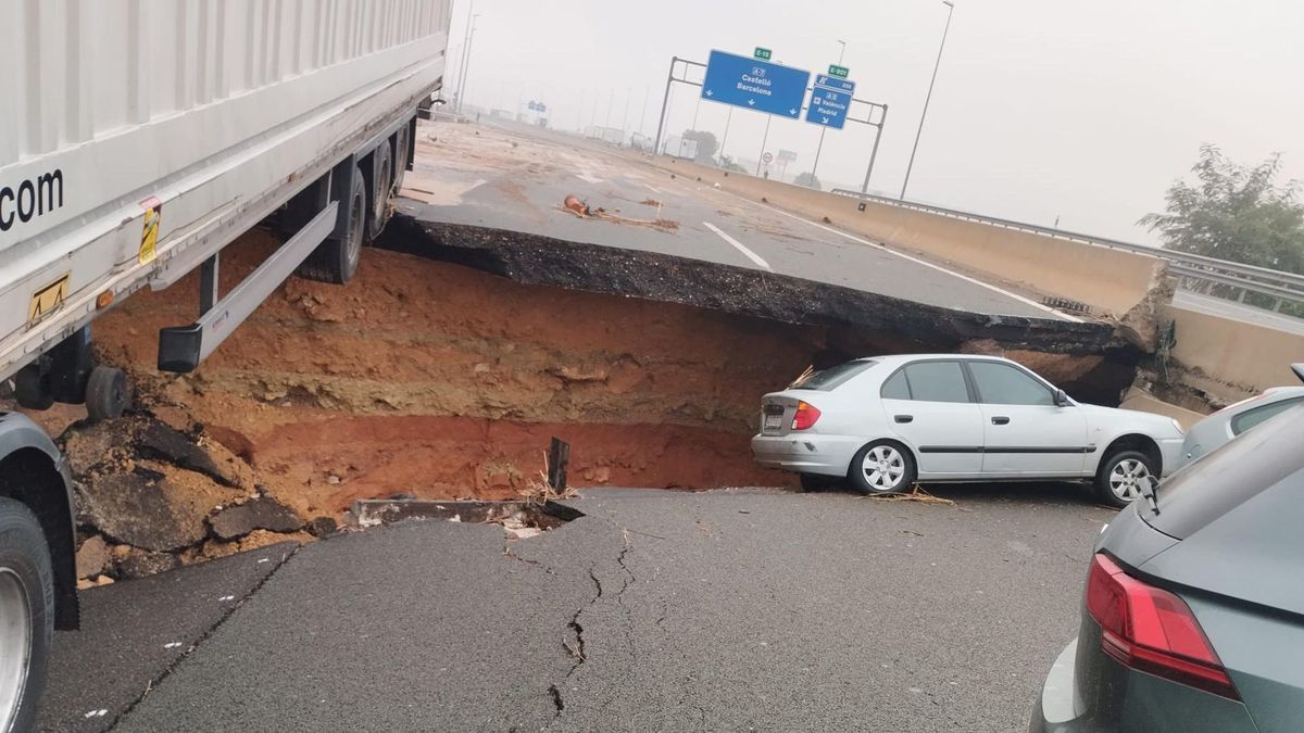 Estado en el que se encuentra el denominado 'Bypass de Valencia' de la A-7, sentido Alicante