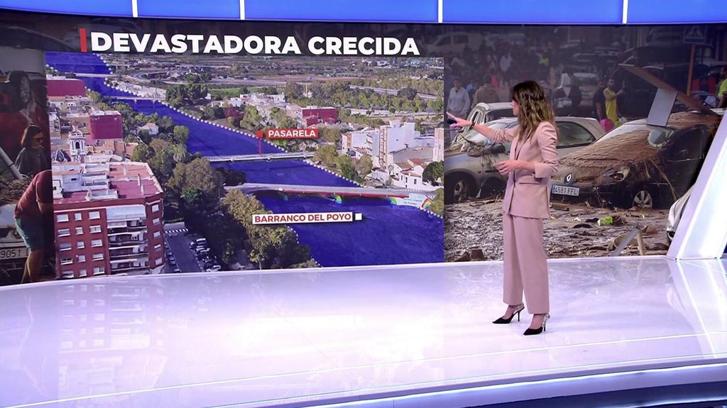 Isabel Jiménez explica cómo se desbordó el barranco del Poyo.