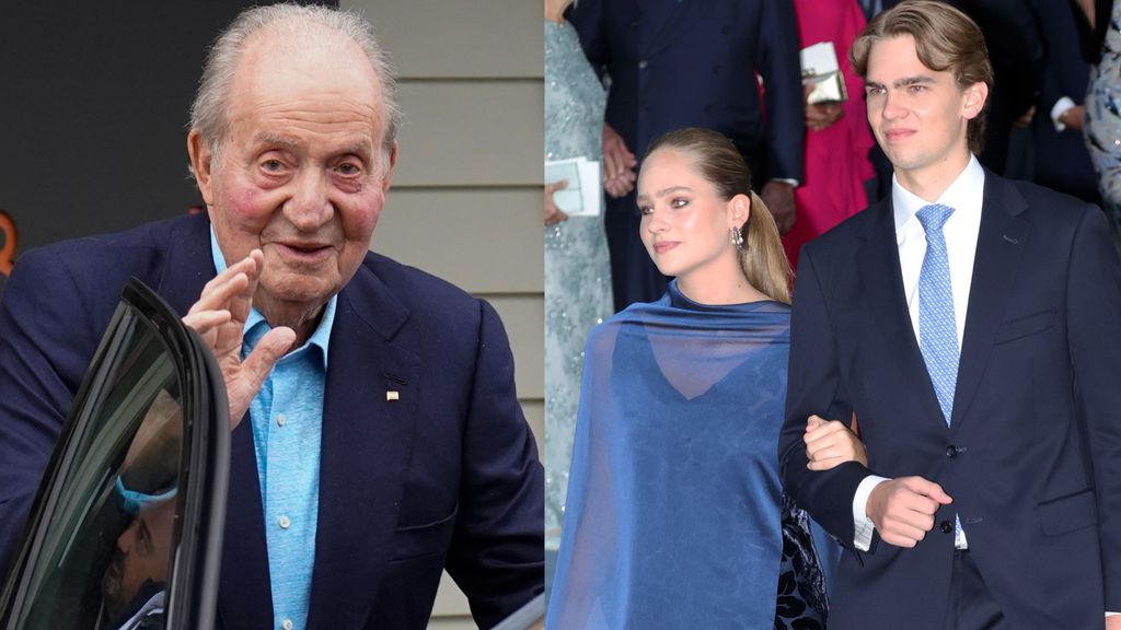 El rey Juan Carlos, Miguel e Irene Urdangarin, en un montaje fotográfico