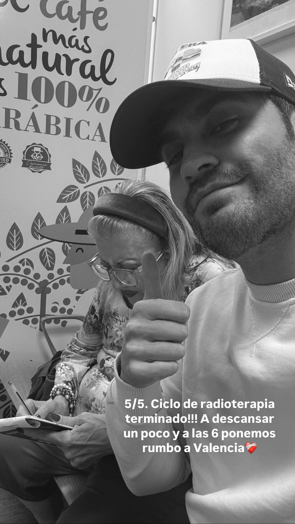 La foto de Rodri Fuertes con su madre en el hospital