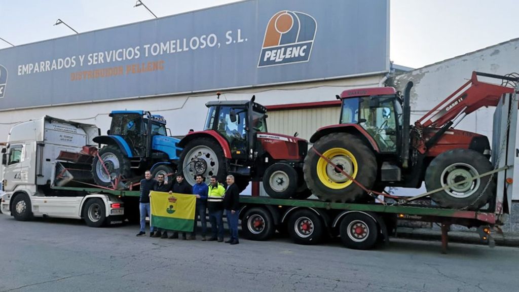 Tractores deTomelloso en camino a Valencia