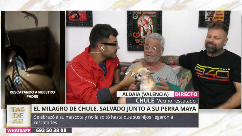 Chule, un vecino afectado por la DANA, recuerda cómo salvó a su perrita: "Ella estaba temblando y la metí en un chubasquero"