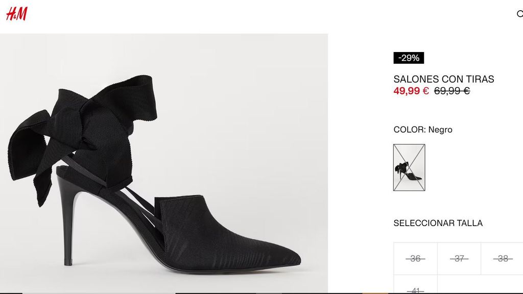 Captura de las sandalias de H&M