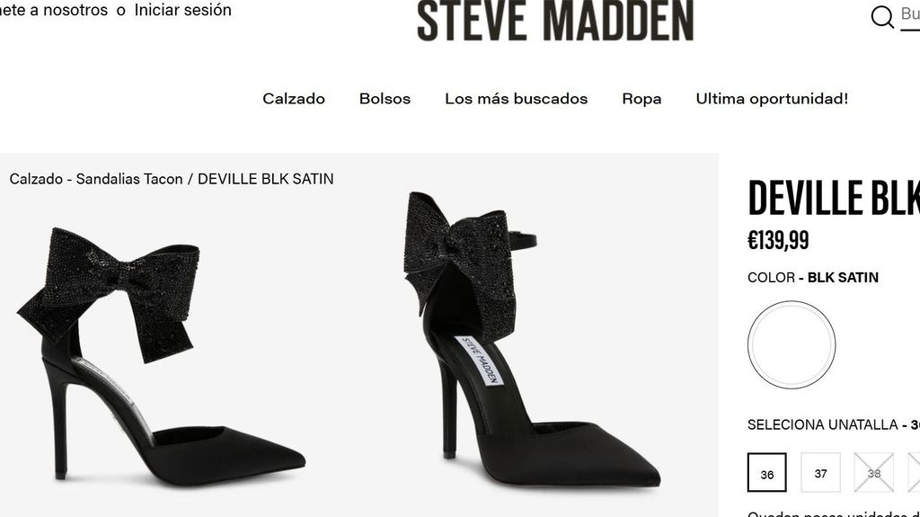 Captura de las sandalias de Steve Madden