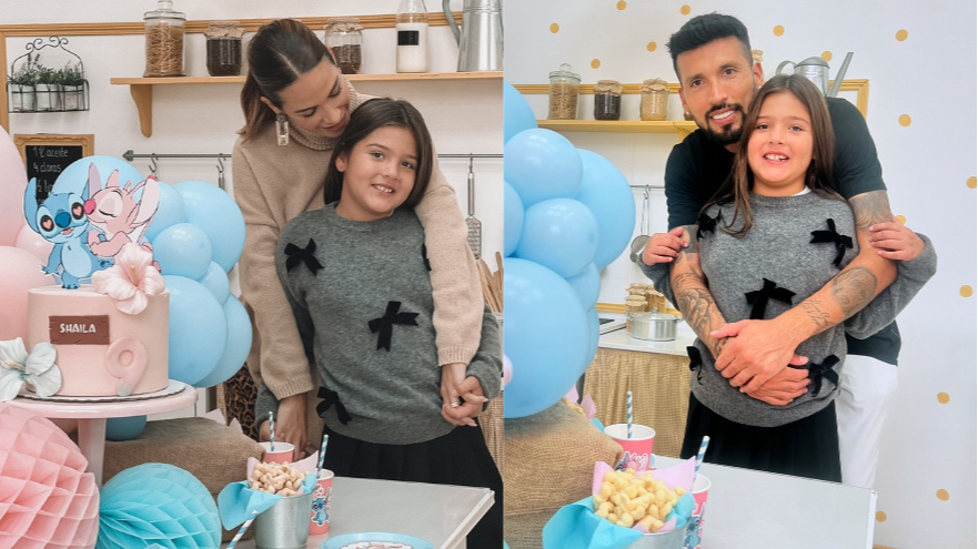 Tamara Gorro y Ezequiel Garay, juntos en el 9º cumpleaños de su hija