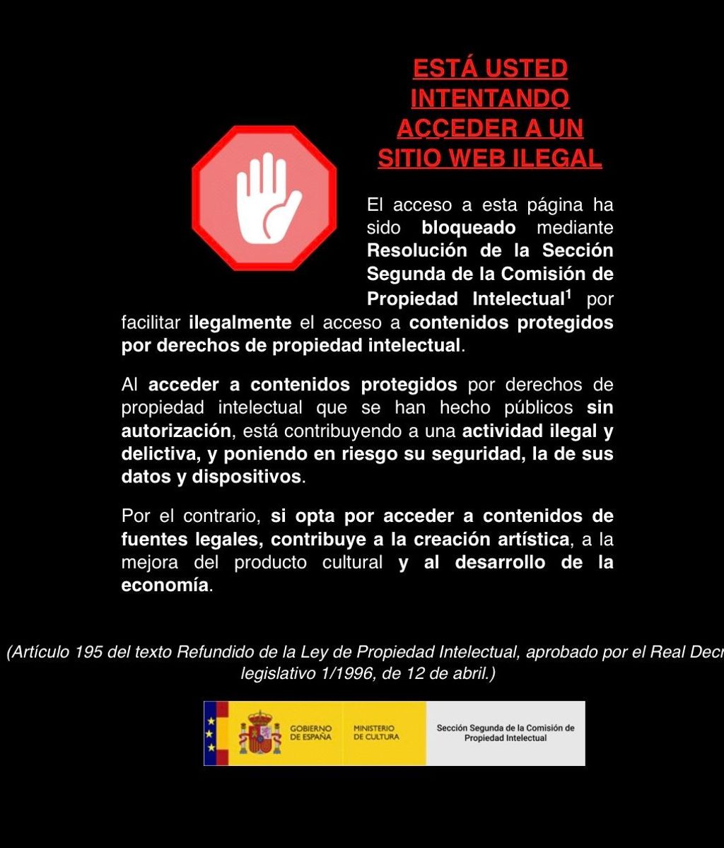 Imagen aviso web ilegales