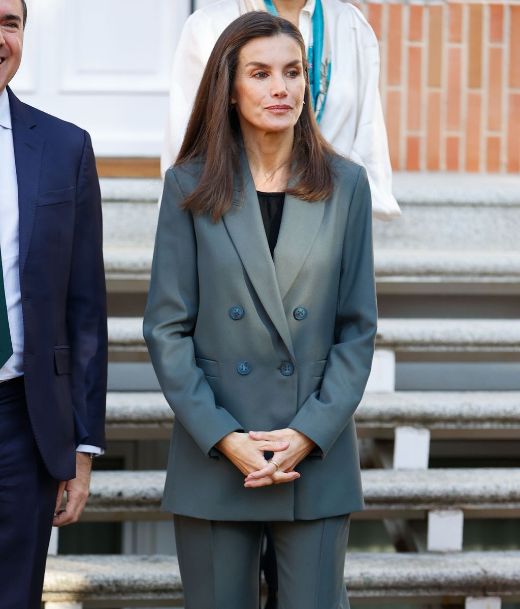 Letizia durante el acto de hoy celebrado en Zarzuela