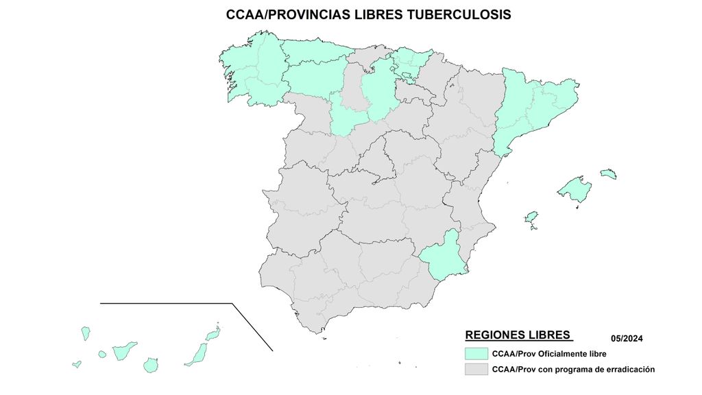 Provincias libres de tuberculosis: 5 de octubre de 2024