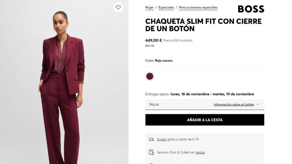 Captura del traje de Hugo Boss