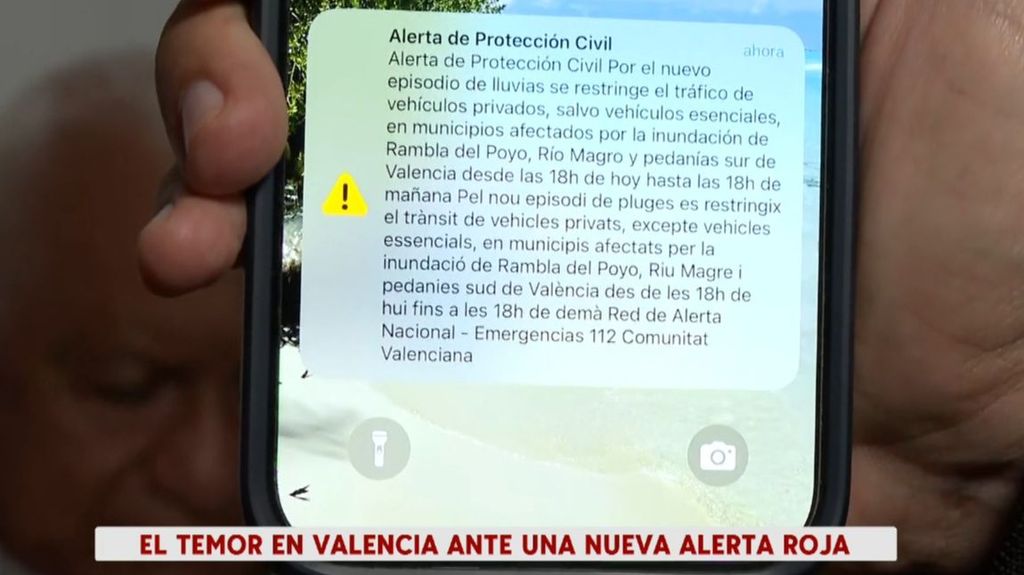 Activada de nuevo la alerta roja en Valencia por fuertes lluvias