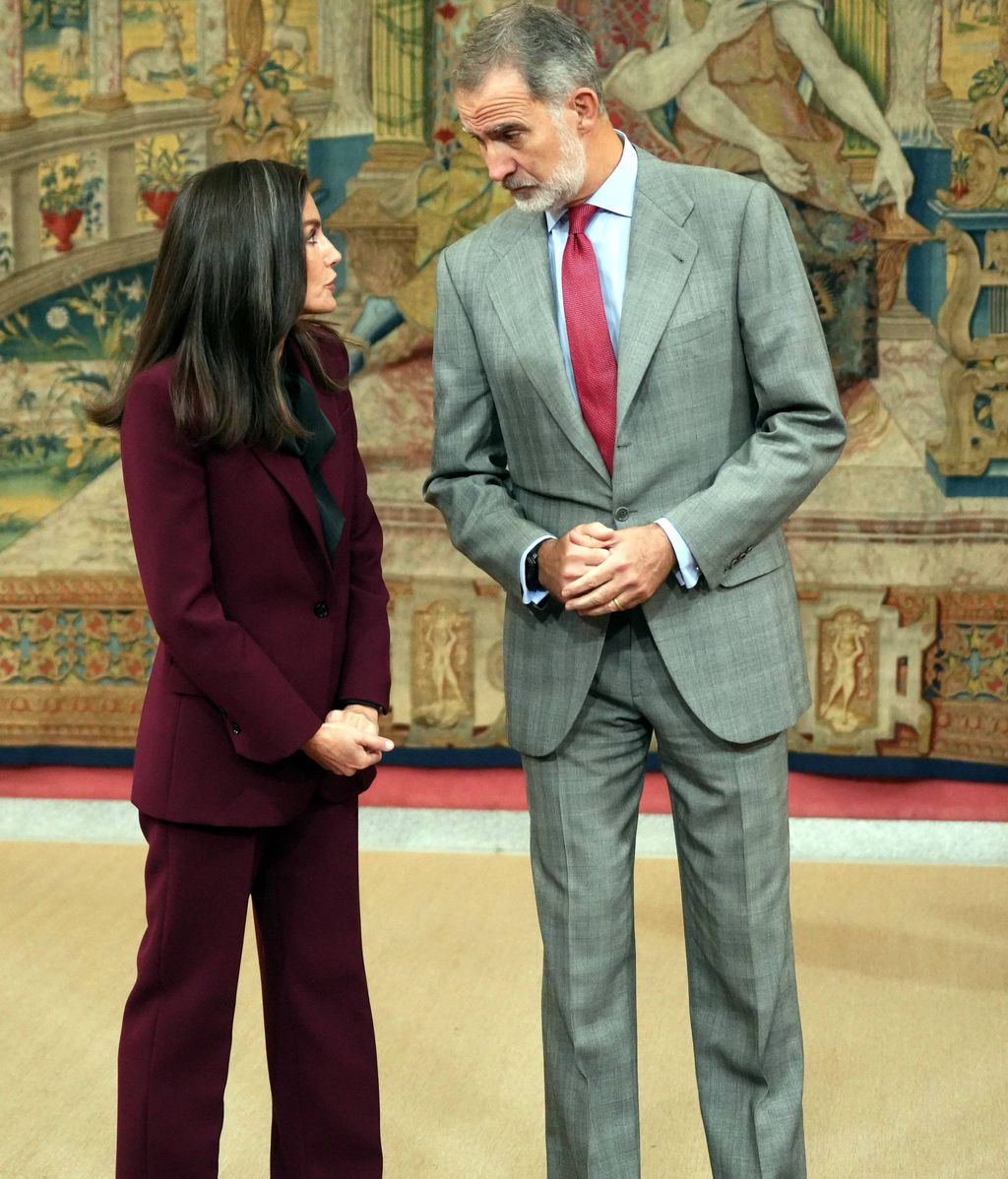 Los reyes Letizia y Felipe durante su recepción a los atlentas olímpicos