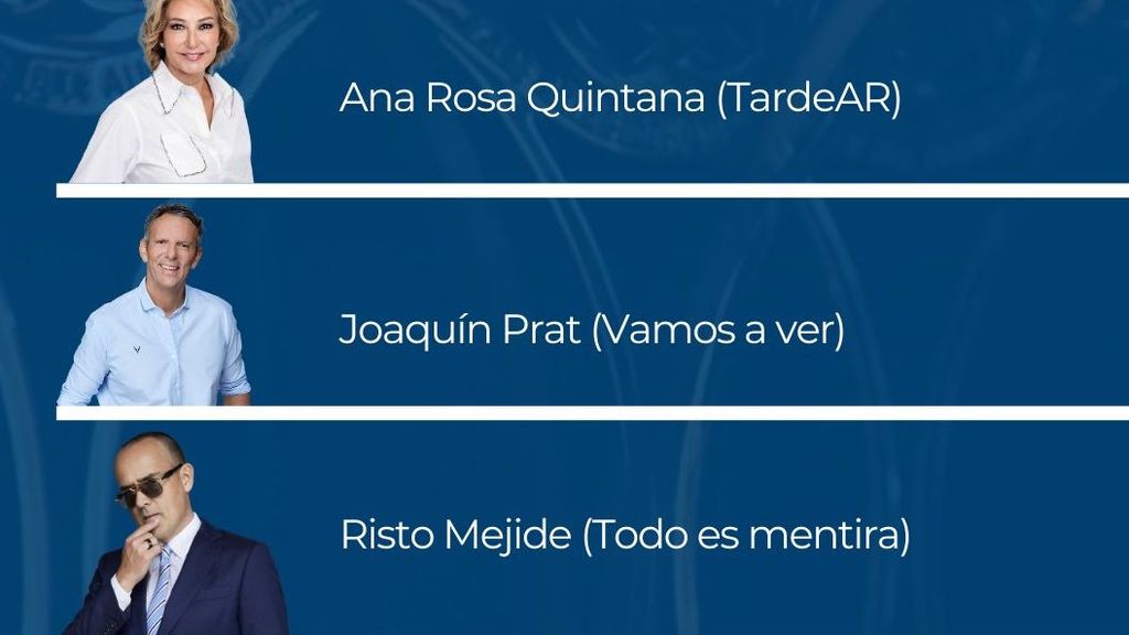 Ana Rosa Quintana, Joaquín Prat y Risto Mejide