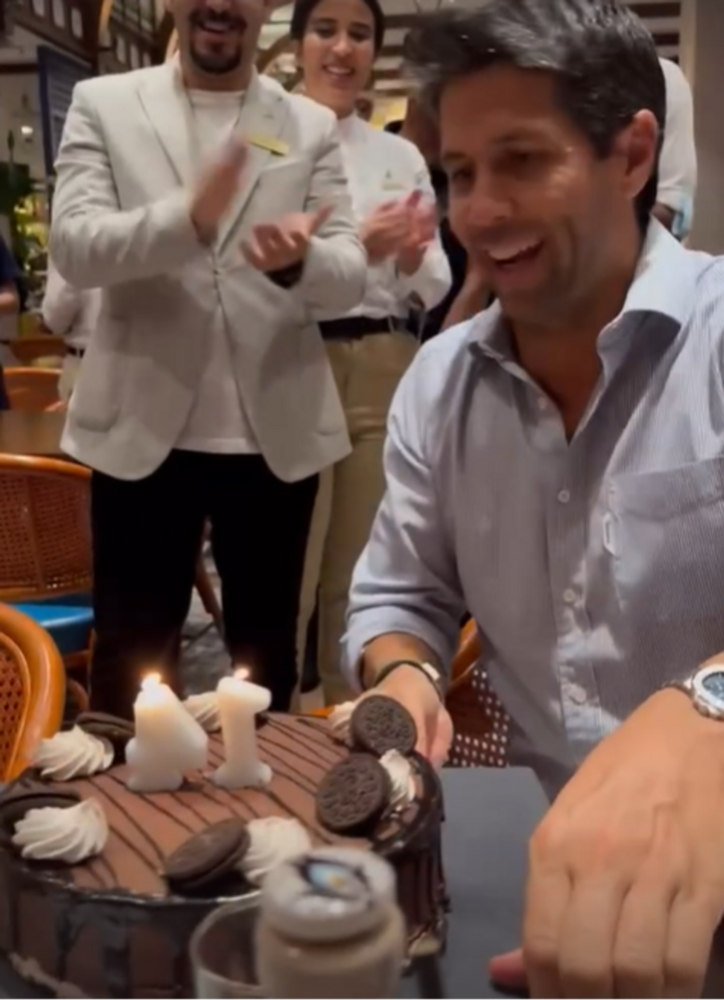 Fernando Verdasco en la celebración de su cumpleaños