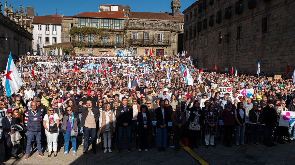 Manifestación en defensa del gallego en Santiago