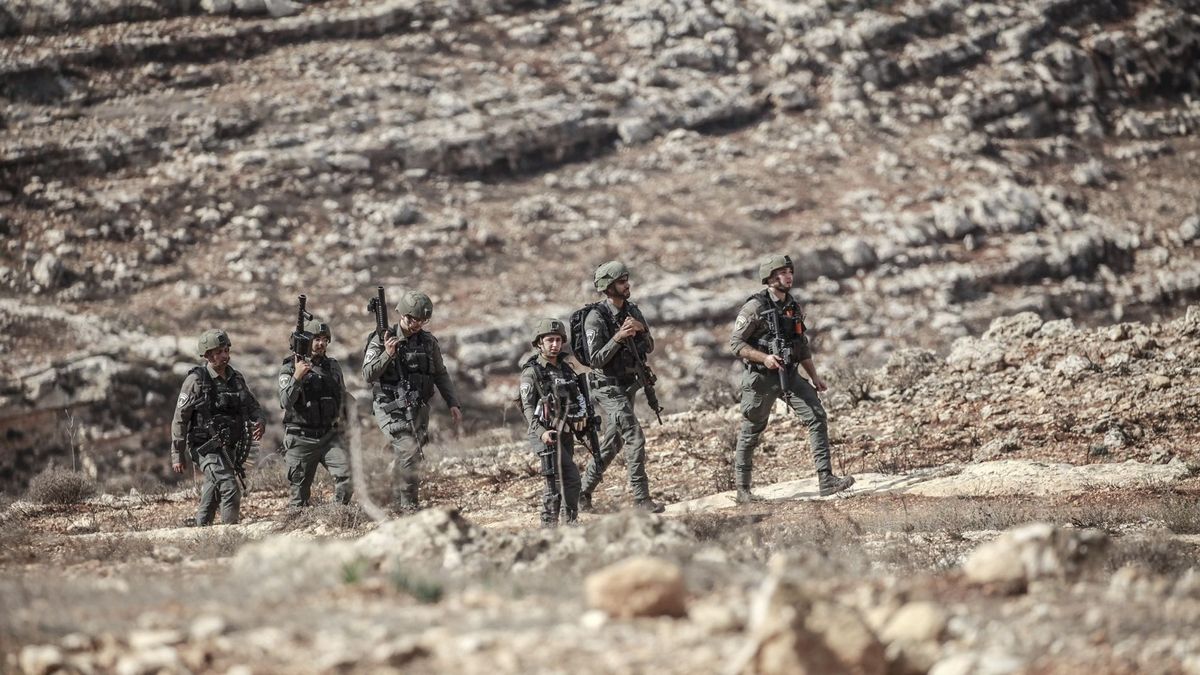 Militares israelíes en Nablús, en Cisjordania.