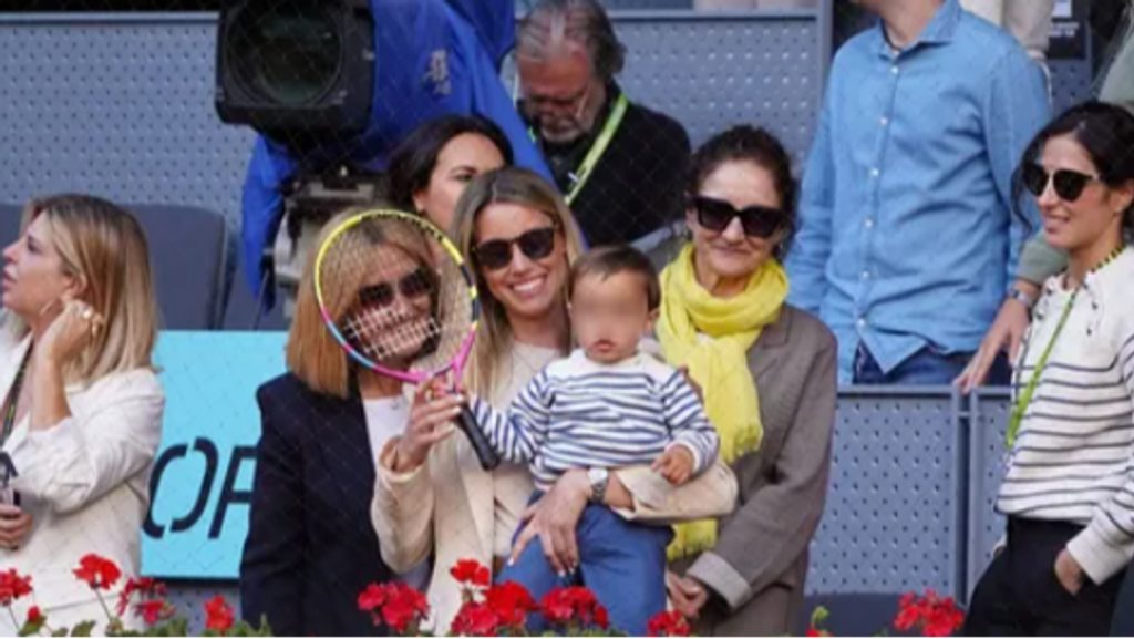 Rafa Nadal Jr., en un partido de su padre en la Caja Mágica