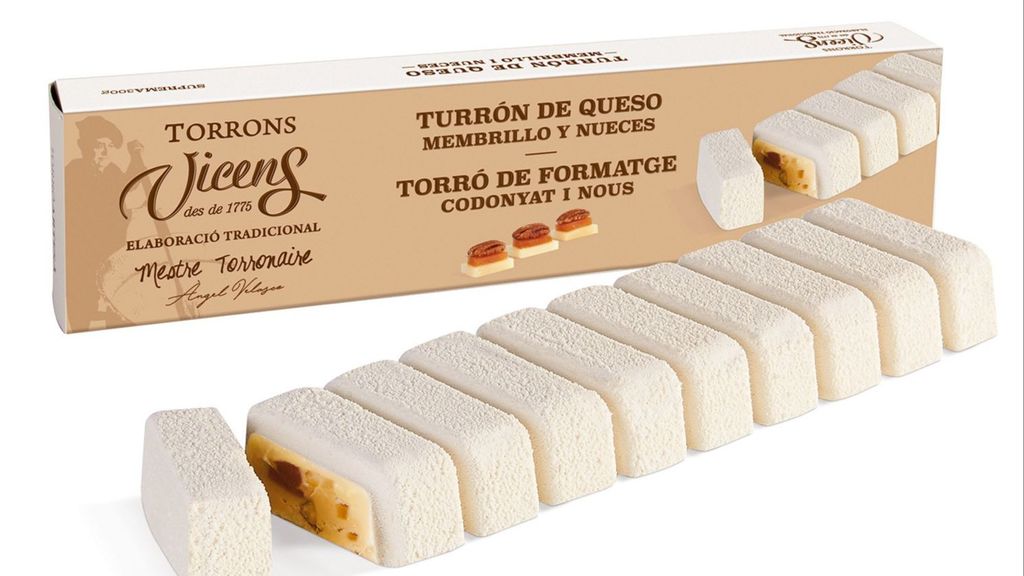 Turrón de queso, membrillo y nueces