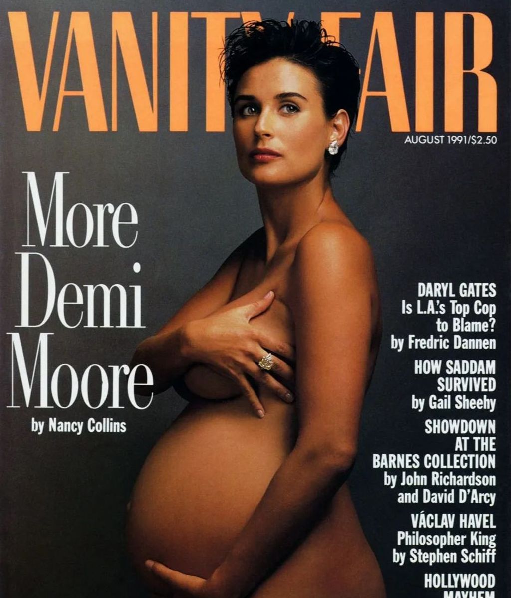 Portada de Vanity Fair con Demi Moore embarazada.