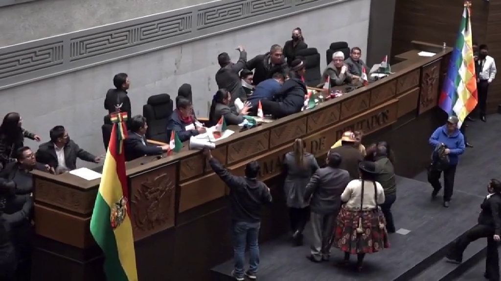 Bronca en el Parlamento de Bolivia