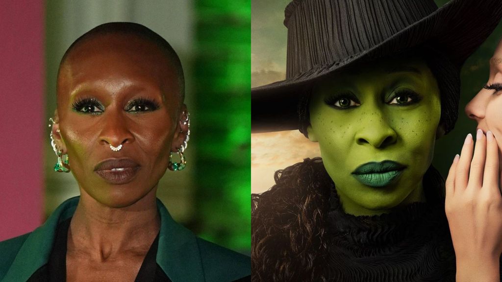 Cynthia Erivo, en una foto de archivo y en el cartel de 'Wicked'