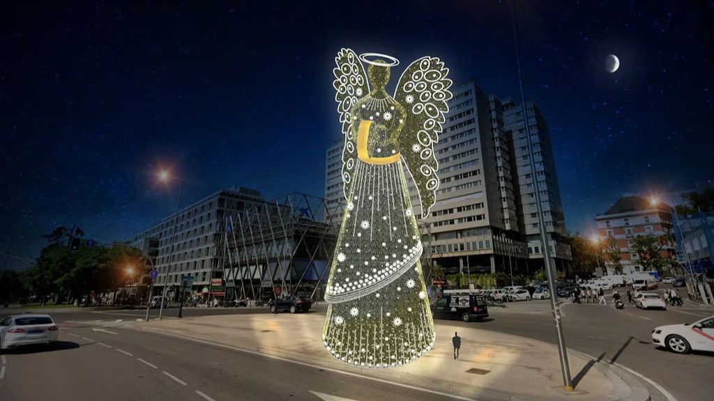 Un gran ángel con 36.400 puntos de luz iluminará la plaza de Colón en la Navidad madrileña