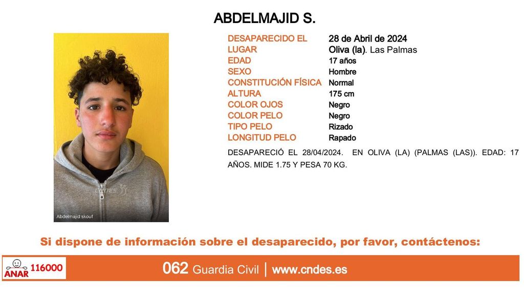 Abdelmajid S., desaparecido en La Oliva (Las Palmas)