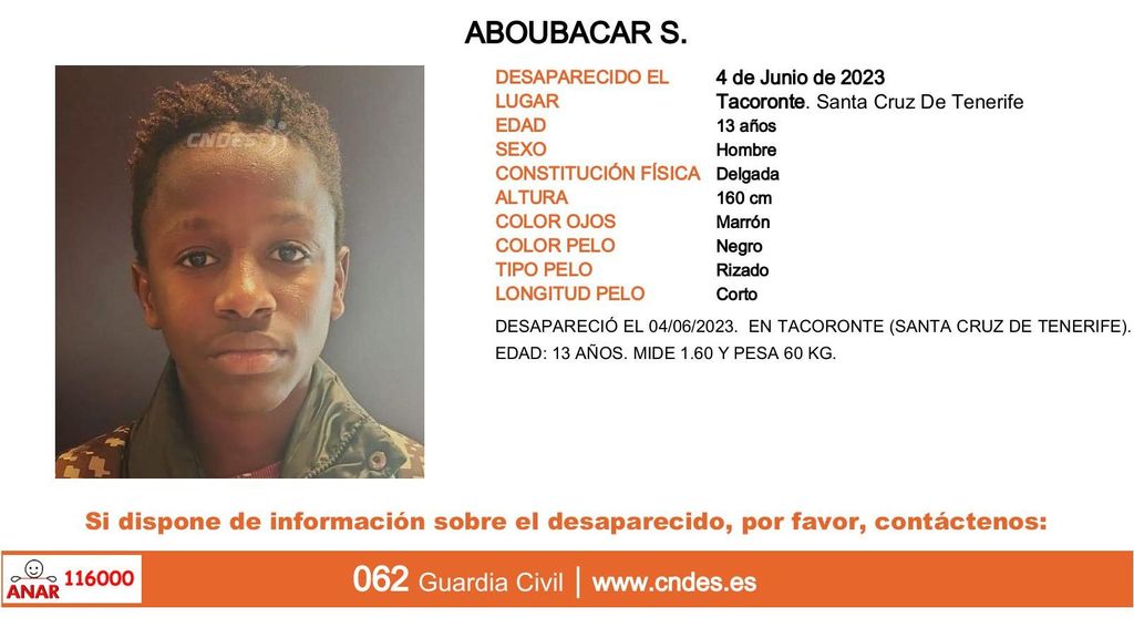 Aboubacar S., desaparecido en Tacoronte, en Santa Cruz de Tenerife