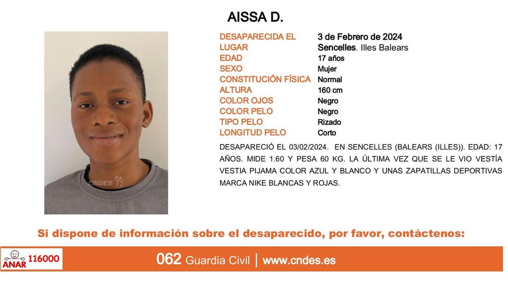 Aissa D., desaparecida en Sencelles (Islas Baleares)