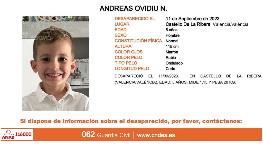 Andreas Ovidiu N., desaparecido en Castello de la Ribera (Valencia)