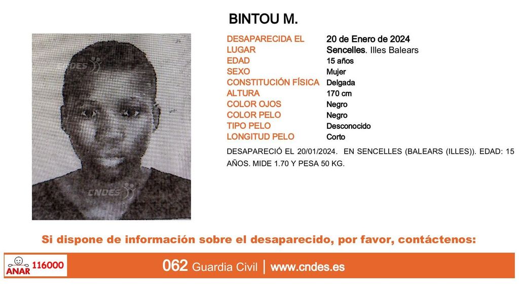 Bintou M., desaparecida en Sencelles (Islas Baleares)