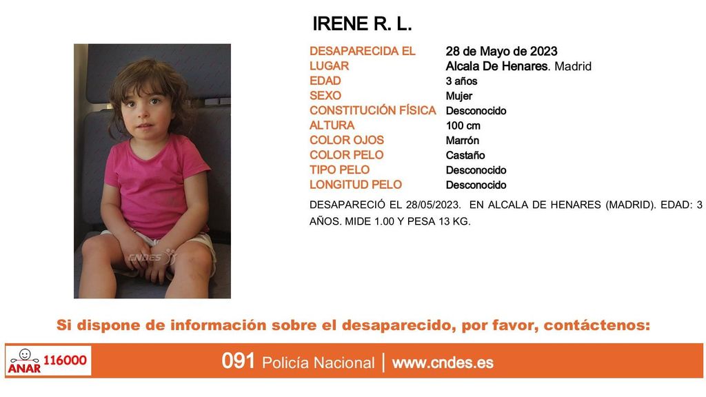 Irene R. L., desaparecida en Alcalá de Henares (Madrid)