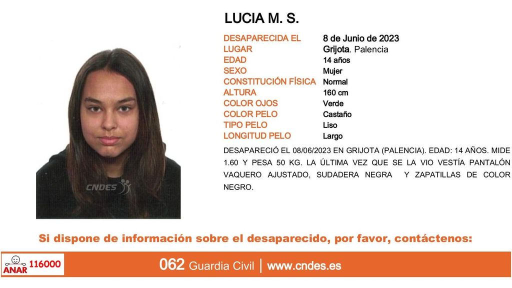 Lucía M. S., desaparecida en Grijota (Palencia)