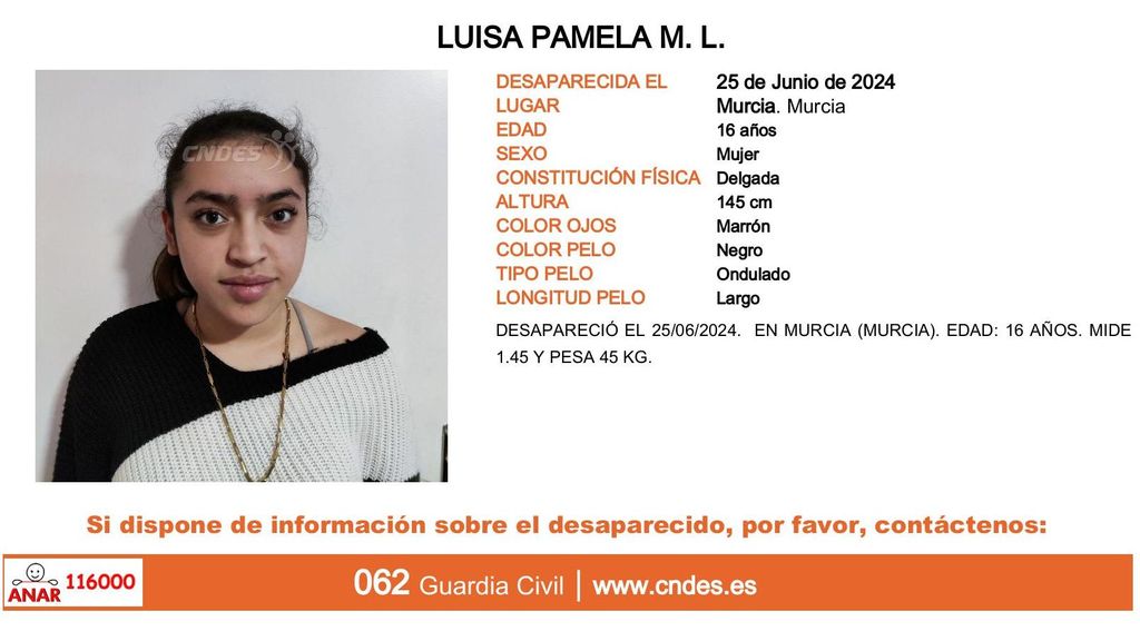 Luisa Pamela M. L., desaparecida en Murcia