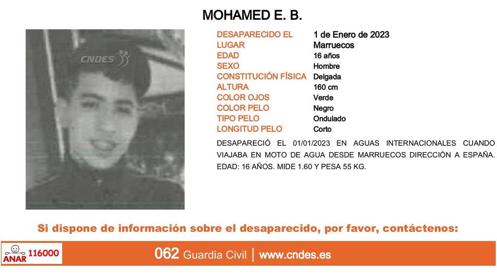 Mohamed E. B., desaparecido en aguas internacionales