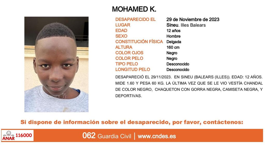 Mohamed K., desparecido en Seneu (Islas Baleares)