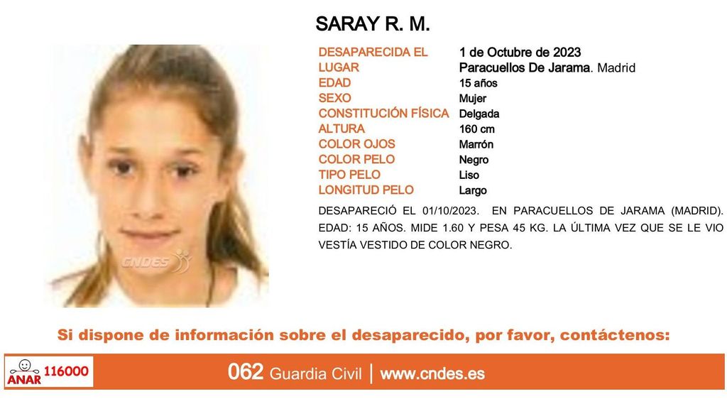 Saray R. M., desaparecida en Paracuellos de Jarama (Madrid)