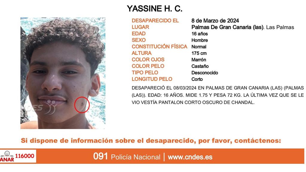 Yassine H. C., desaparecido en Las Palmas de Gran Canaria