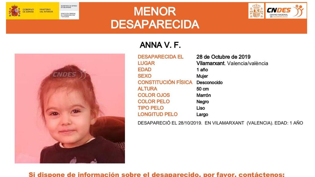 Anna V.F., desaparecido en Vilamarxant (Valencia)