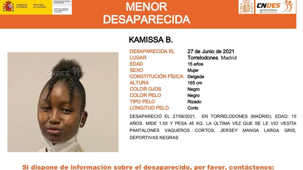 Kamissa B., desaparecida en Torrelodones (Madrid)