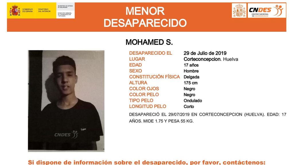 Mohamed S., desaparecido en Corteconcepción (Huelva)