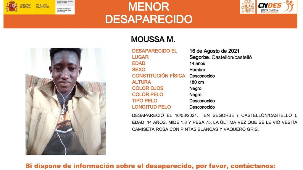 Moussa M., desaparecido en Segorbe (Castellón)