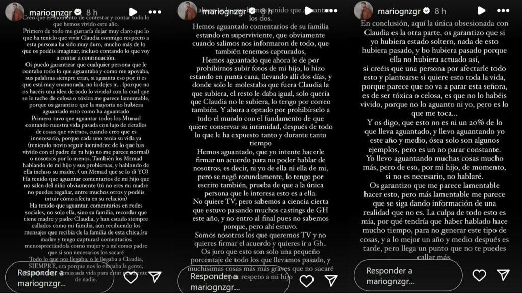 El comunicado íntegro de Mario González