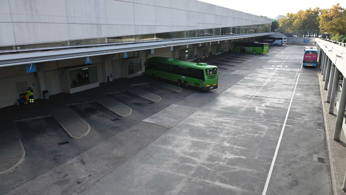 La Estación de Autobuses de Méndez Álvaro de Madrid en la jornada de huelga