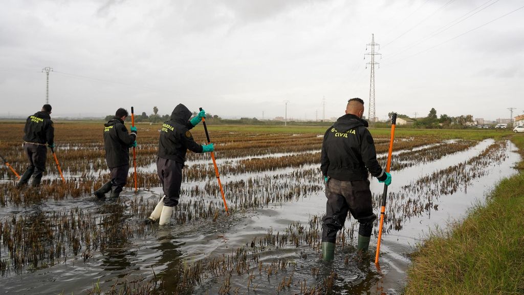 Varios agentes de la Guardia Civil siguen buscando cuerpos en la Albufera, a 15 de noviembre de 2024, en Valencia