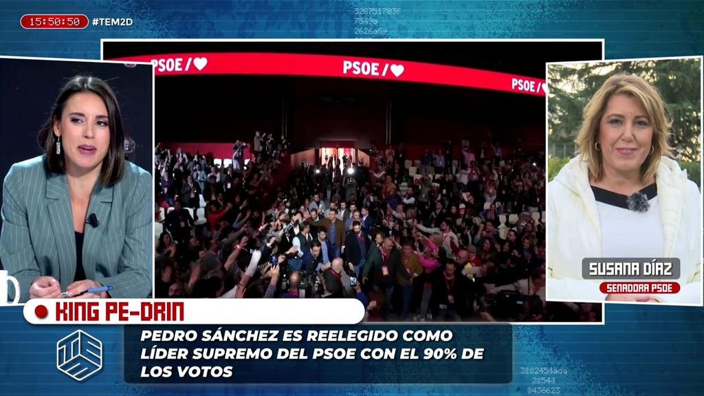 Susana Díaz, ante las palabras de Irene Montero sobre el Congreso del PSOE: "Esto ya me cansa bastante"