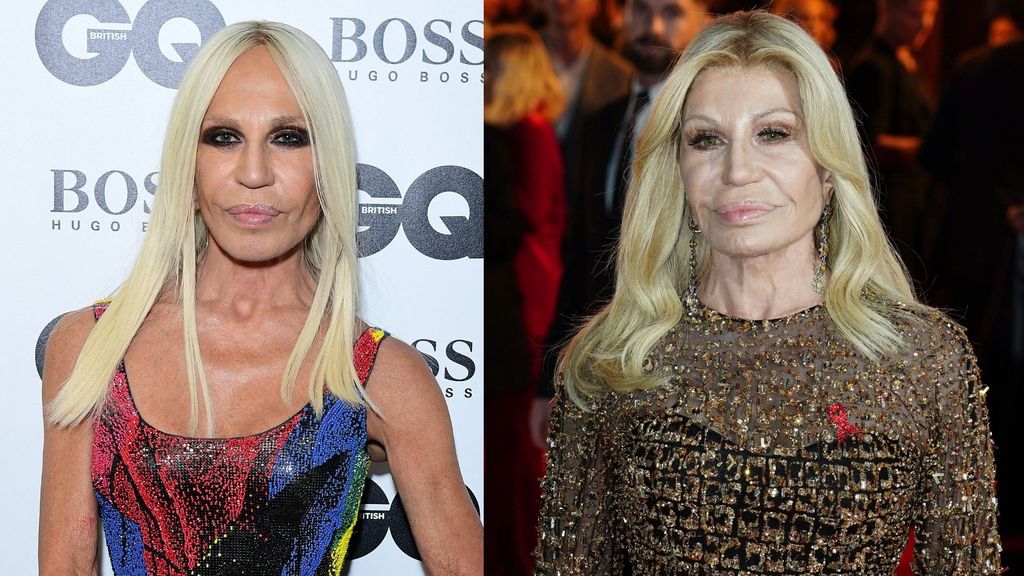 Donatella Versace en 2018 vs. una imagen actual de Donatella