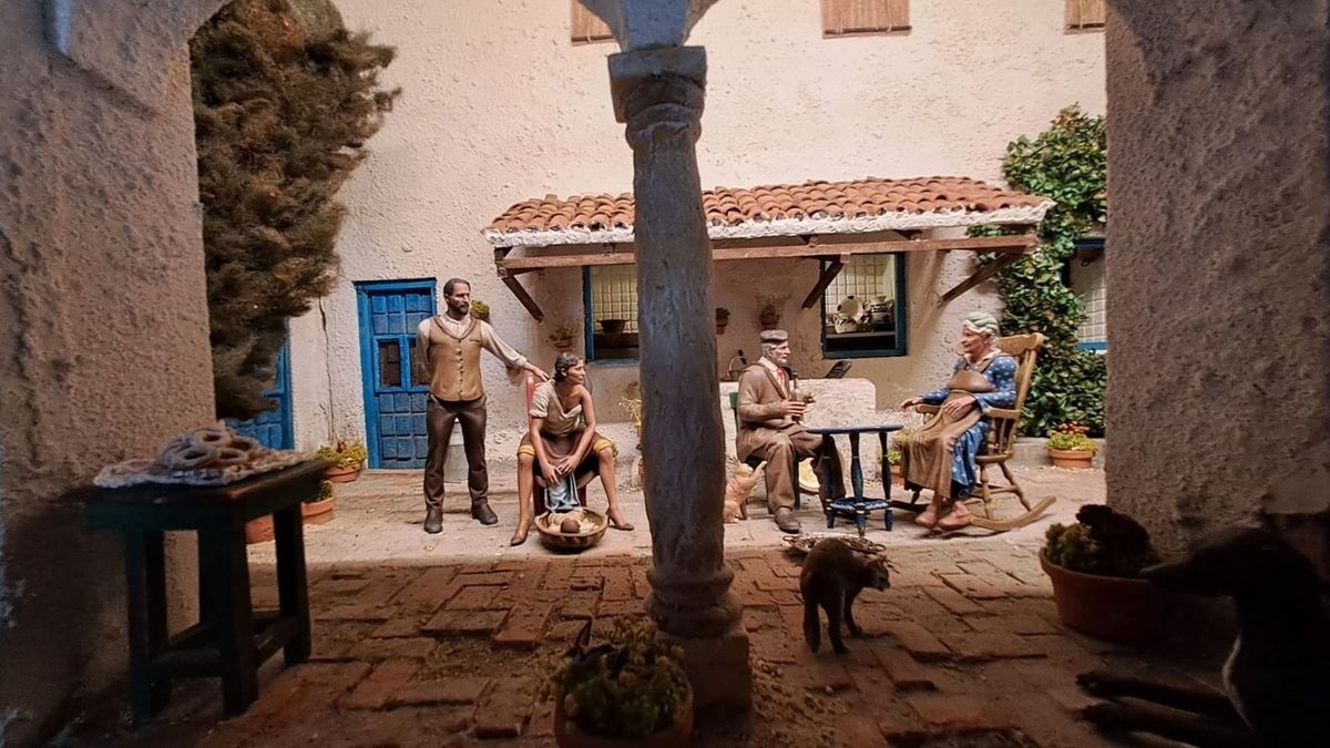 Imagen del diorama 'Navidad cordobesa', que recrea el Patio de los Gatos del Palacio de Viana en Navidad.